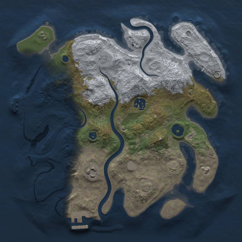 Rust Map: Procedural Map, Size: 3000, Seed: 21942, 8 Monuments
