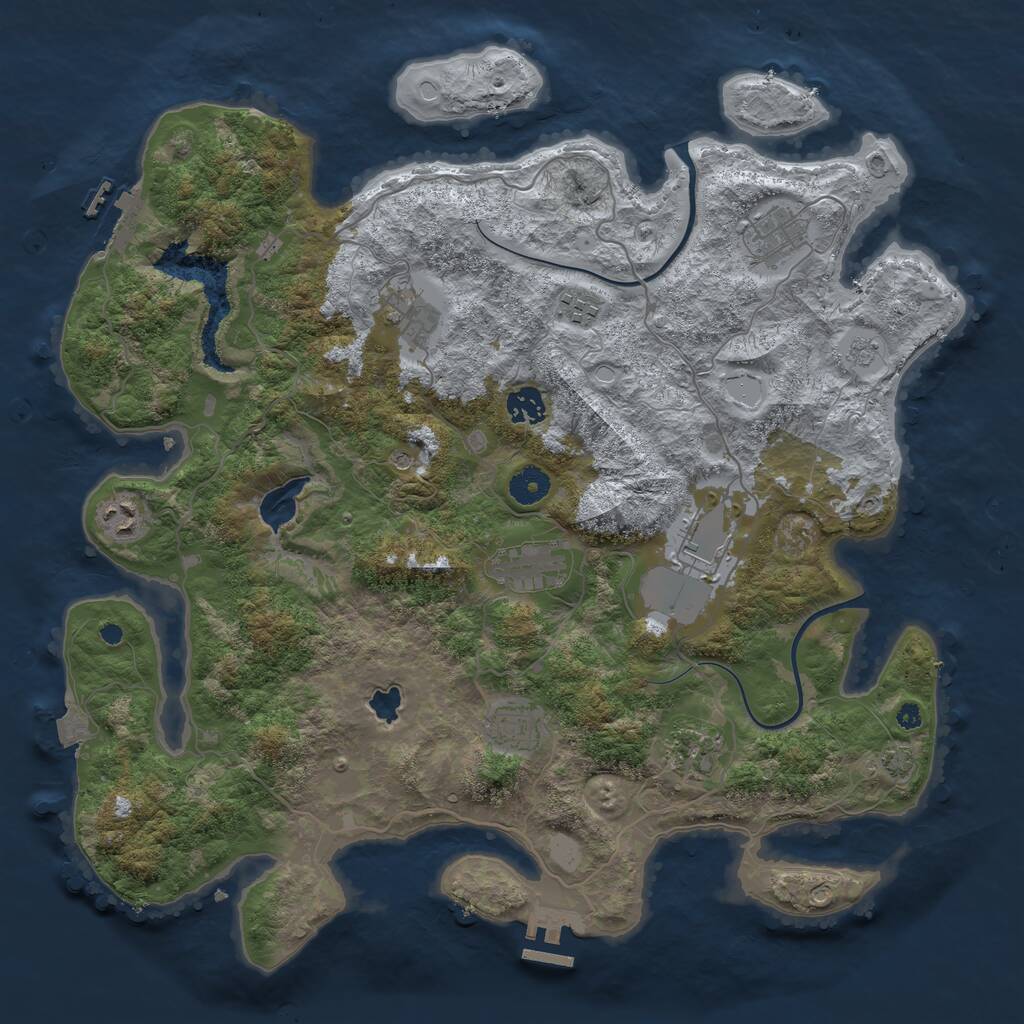 Rust Map: Procedural Map, Size: 4000, Seed: 85725300, 15 Monuments
