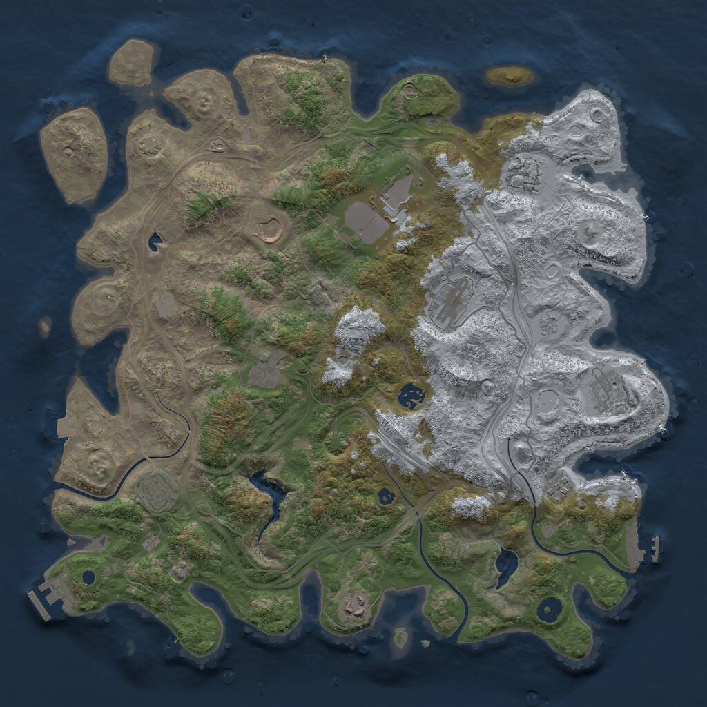 Rust Map: Procedural Map, Size: 4250, Seed: 589747053, 16 Monuments