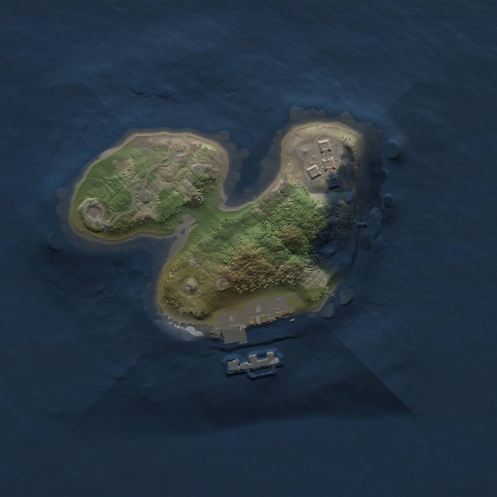 Rust Map: Procedural Map, Size: 1500, Seed: 7856, 3 Monuments