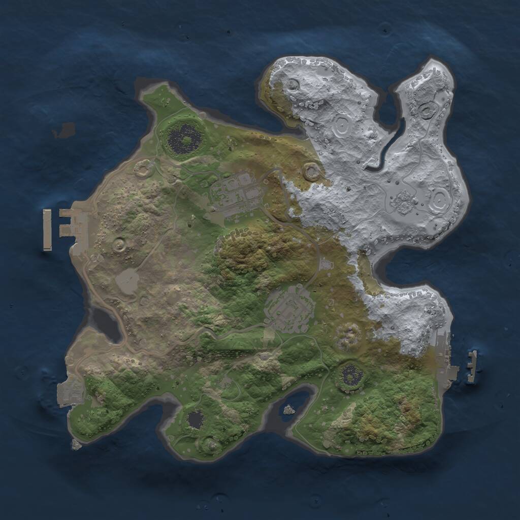 Rust Map: Procedural Map, Size: 2500, Seed: 2037384657, 6 Monuments