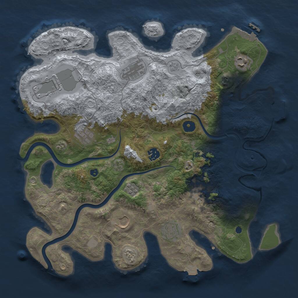 Rust Map: Procedural Map, Size: 3700, Seed: 211278, 15 Monuments