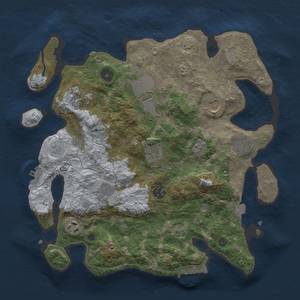 Thumbnail Rust Map: Procedural Map, Size: 3500, Seed: 1714892148, 17 Monuments