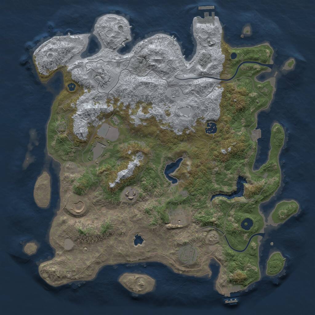 Rust Map: Procedural Map, Size: 4000, Seed: 372670037, 14 Monuments