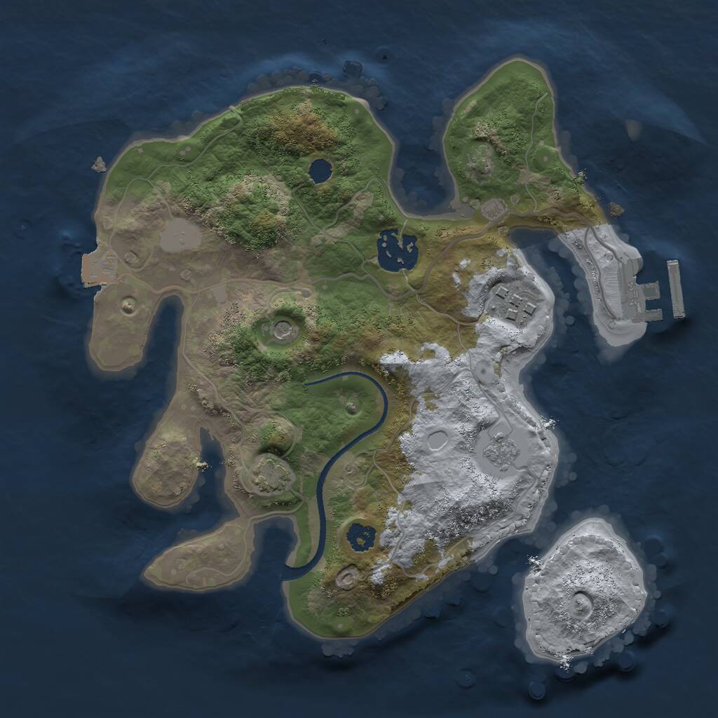 Rust Map: Procedural Map, Size: 2500, Seed: 4576, 7 Monuments
