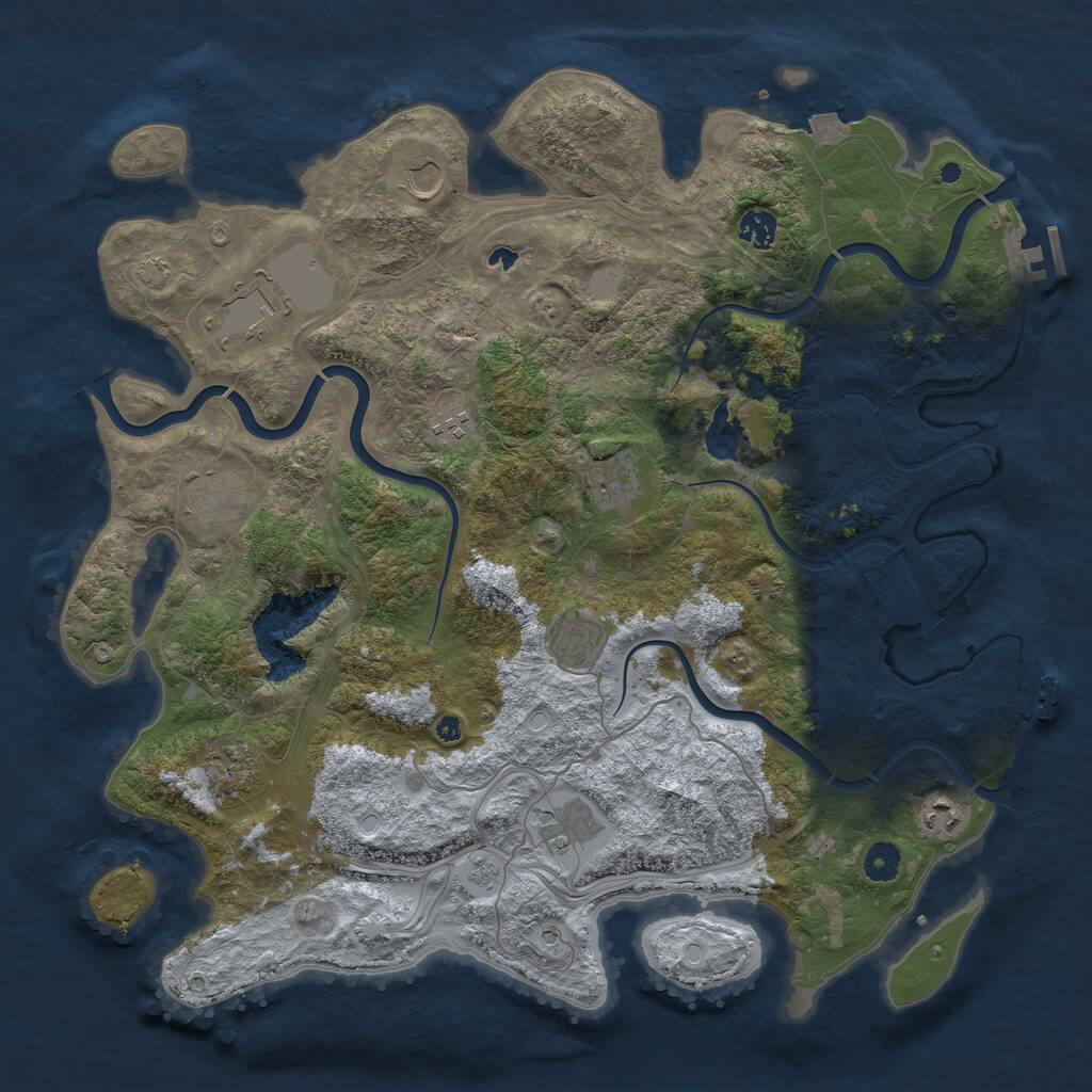 Rust Map: Procedural Map, Size: 4300, Seed: 1858781454, 16 Monuments