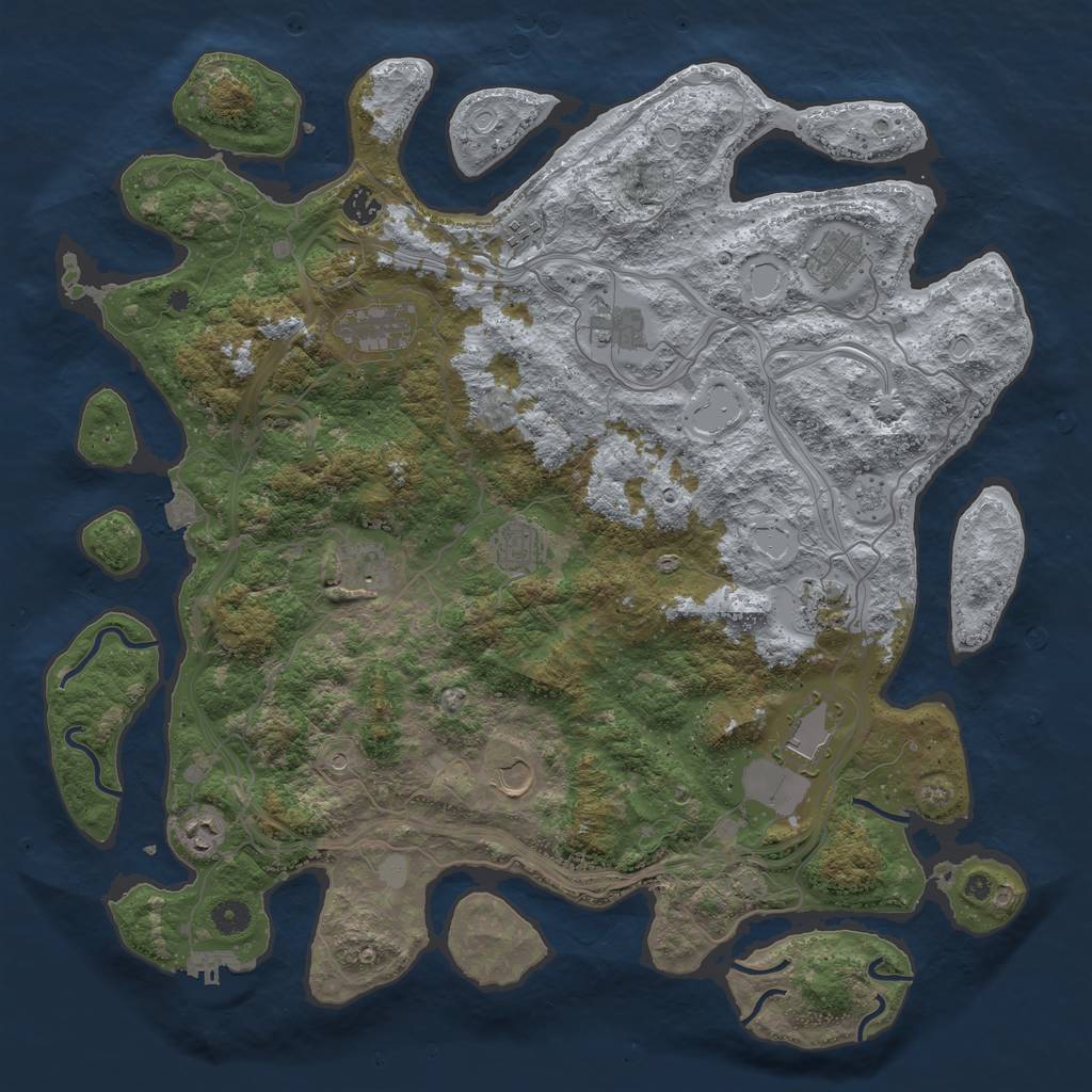 Rust Map: Procedural Map, Size: 4500, Seed: 181256523, 18 Monuments