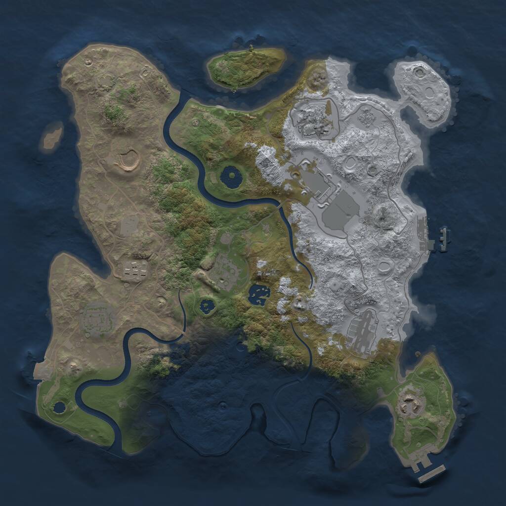 Rust Map: Procedural Map, Size: 3500, Seed: 274137178, 15 Monuments