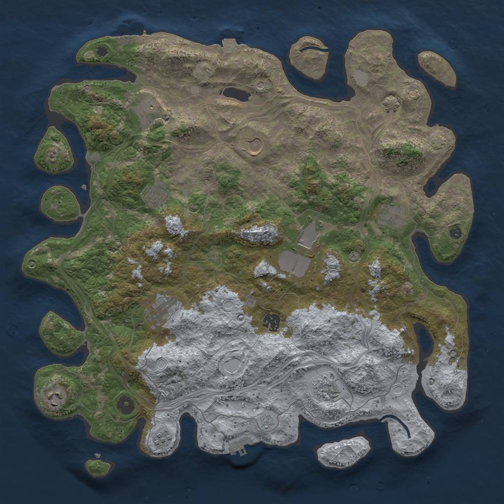 Rust Map: Procedural Map, Size: 4300, Seed: 1015659984, 18 Monuments