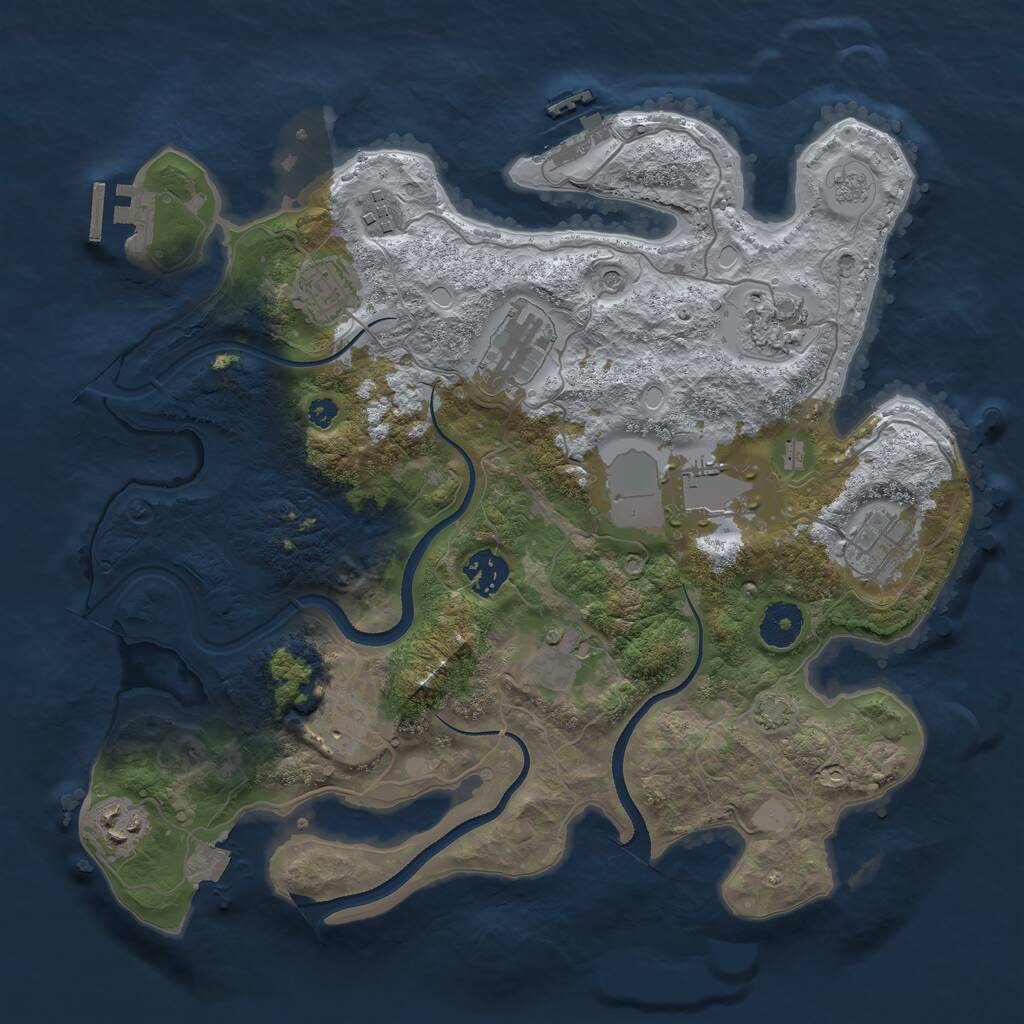 Rust Map: Procedural Map, Size: 3500, Seed: 981538927, 16 Monuments