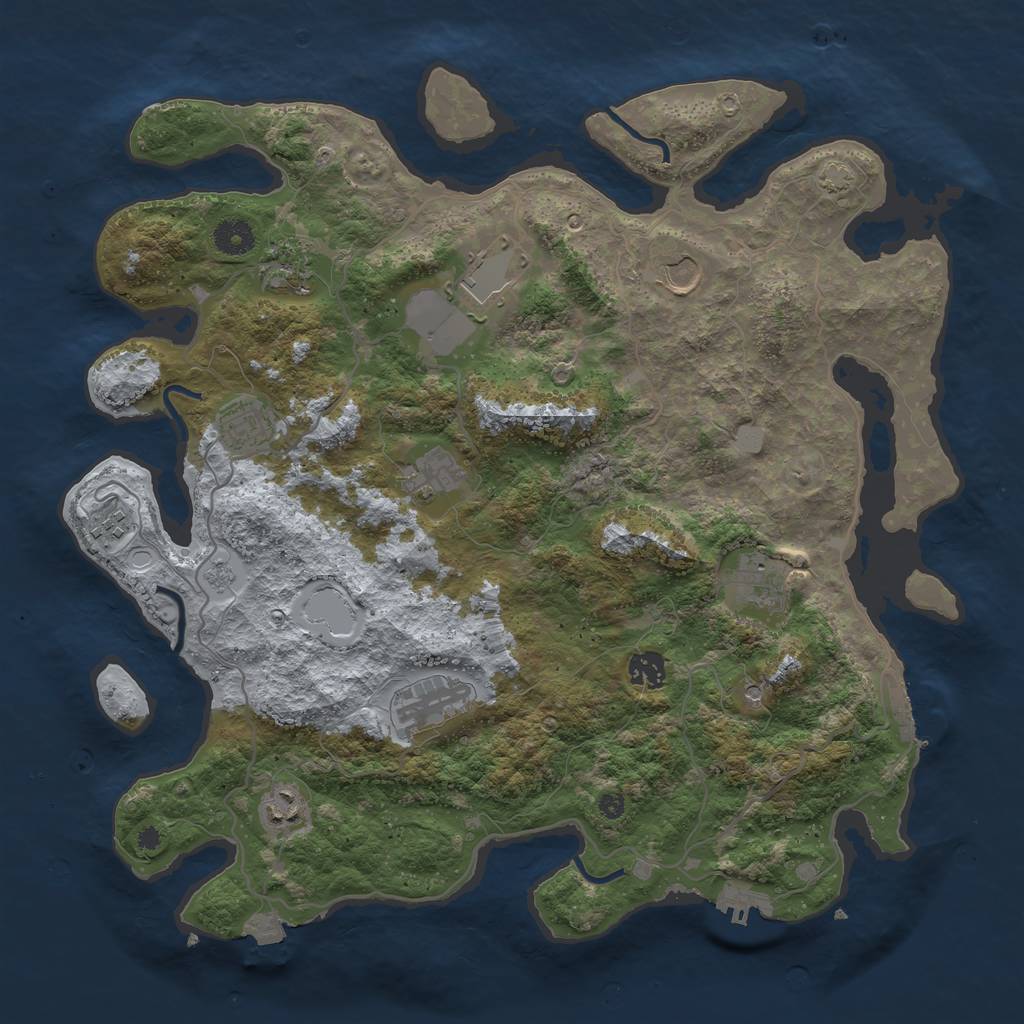 Rust Map: Procedural Map, Size: 4000, Seed: 83685301, 18 Monuments