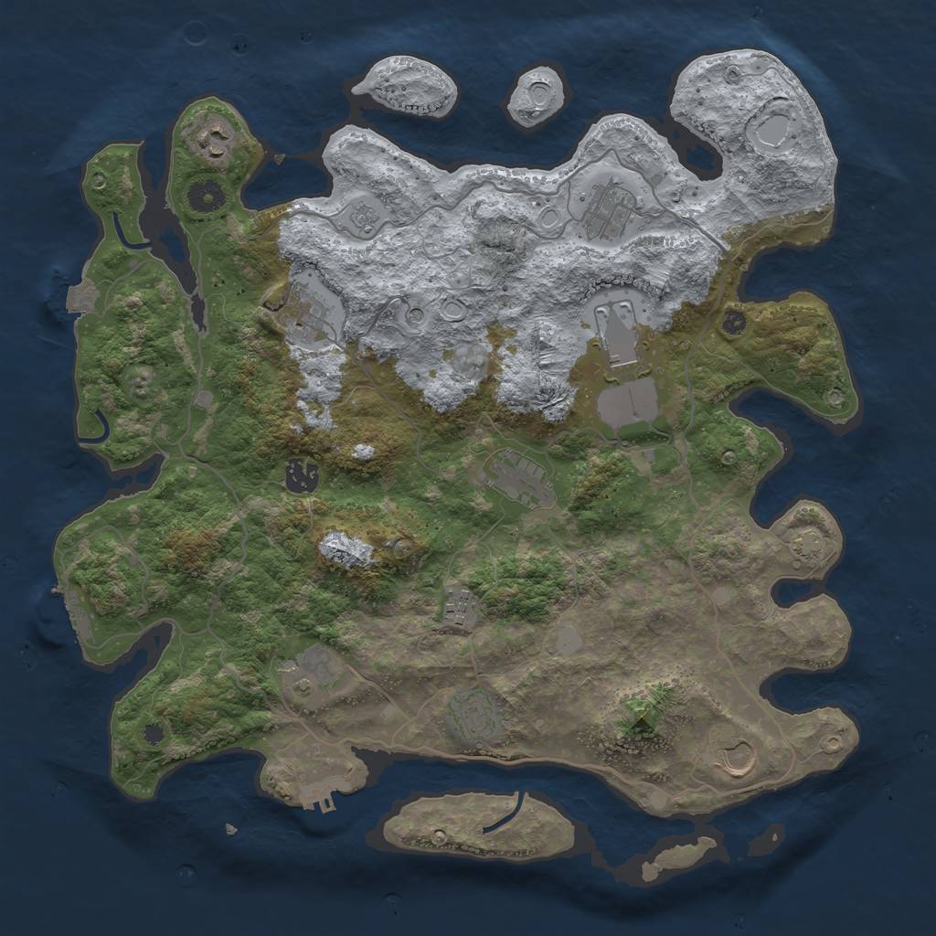 Rust Map: Procedural Map, Size: 4000, Seed: 41937171, 18 Monuments