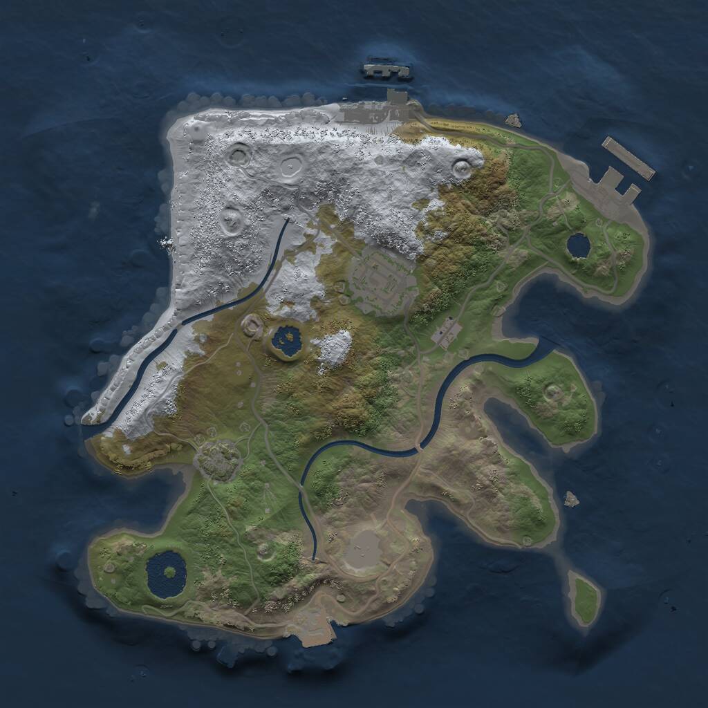 Rust Map: Procedural Map, Size: 2400, Seed: 473612192, 5 Monuments