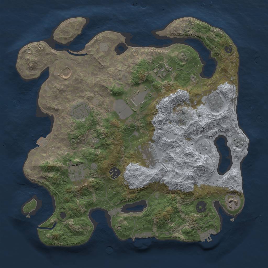 Rust Map: Procedural Map, Size: 3500, Seed: 436222058, 18 Monuments