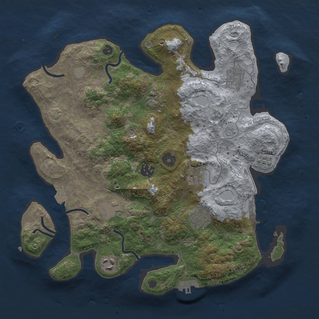 Rust Map: Procedural Map, Size: 3400, Seed: 22732794, 16 Monuments