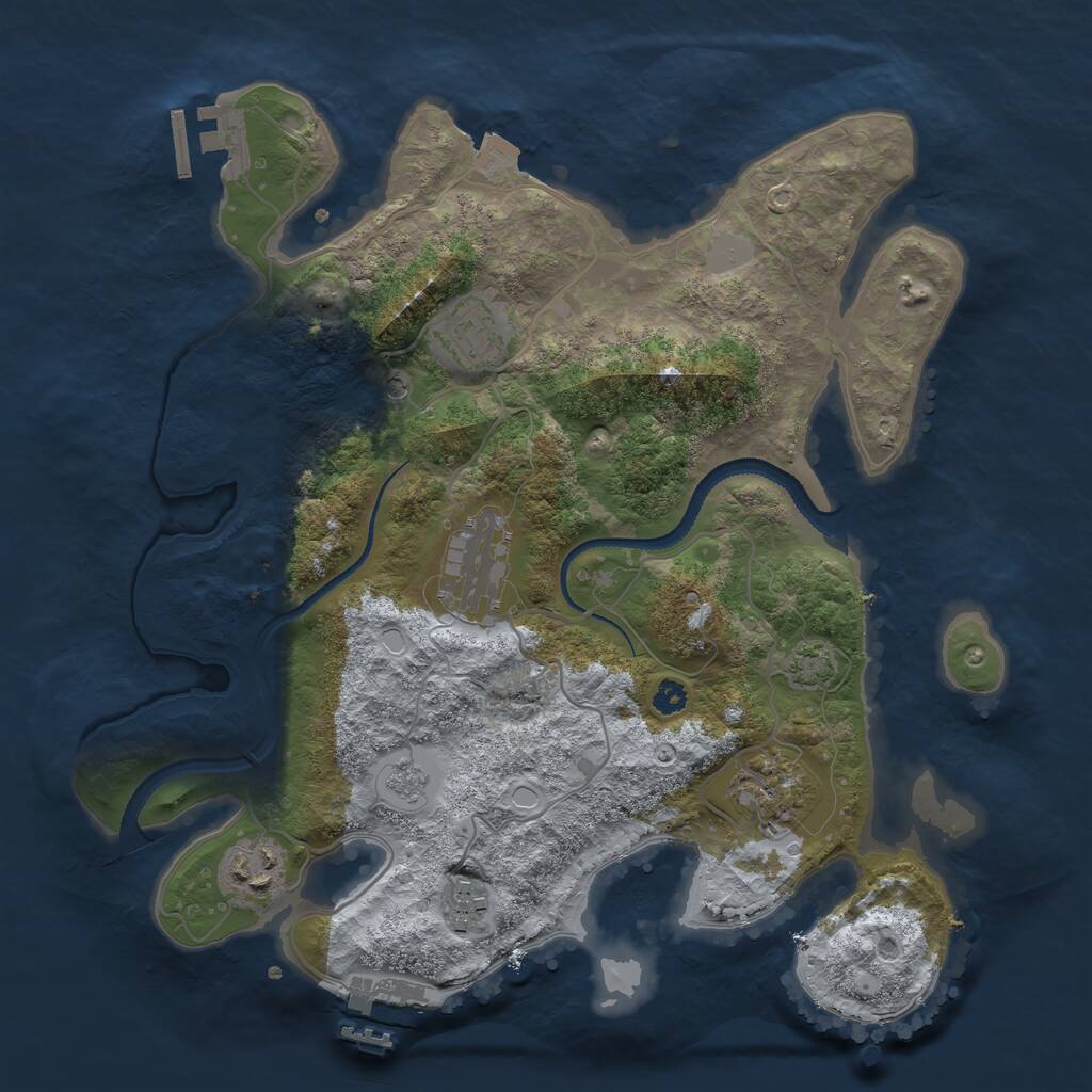 Rust Map: Procedural Map, Size: 3200, Seed: 182, 11 Monuments