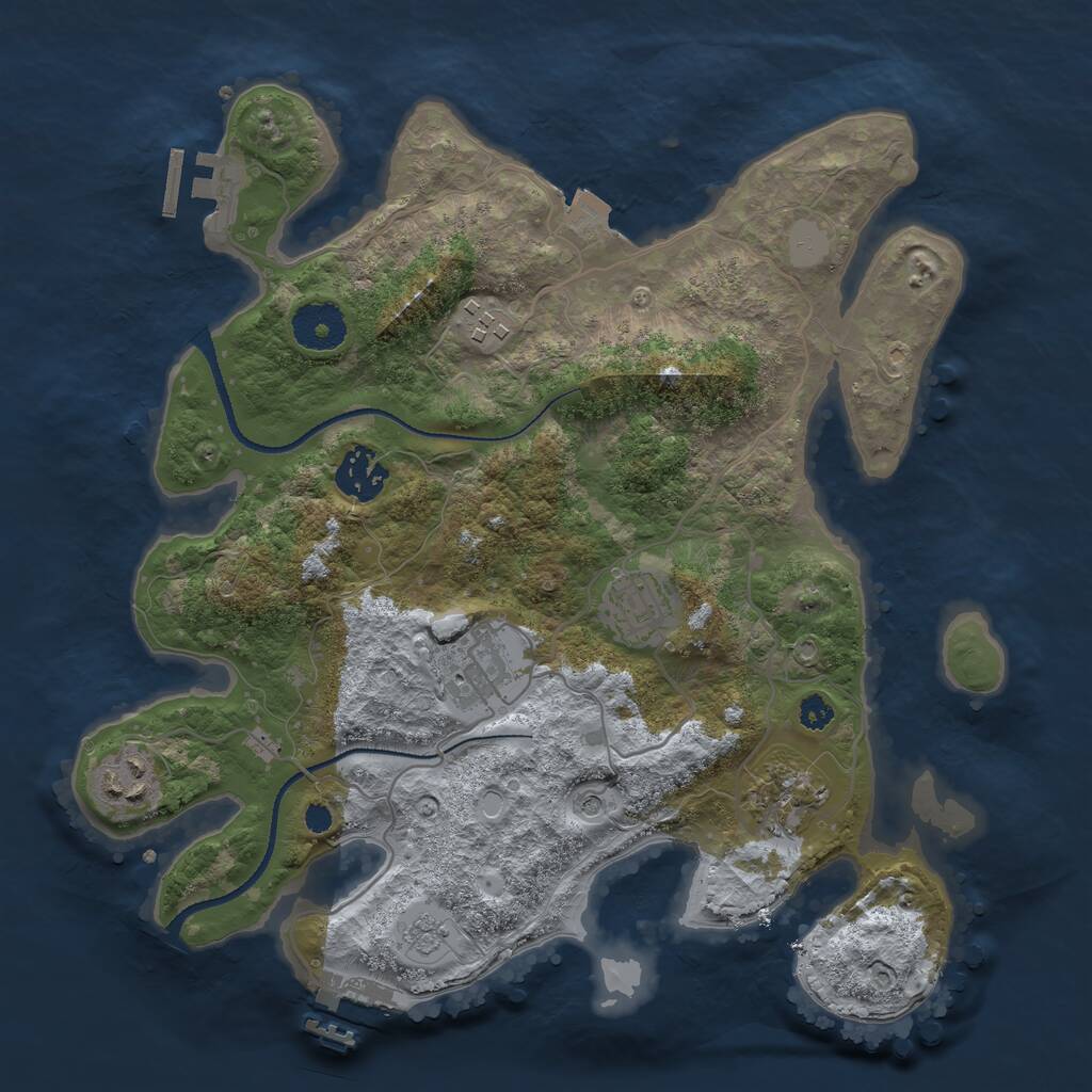 Rust Map: Procedural Map, Size: 3200, Seed: 182, 11 Monuments