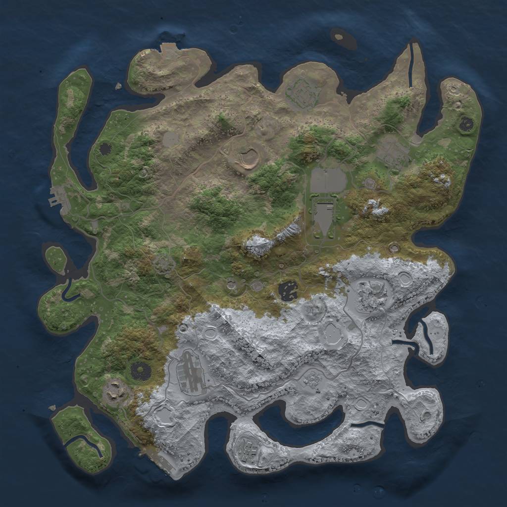Rust Map: Procedural Map, Size: 3700, Seed: 653450922, 17 Monuments