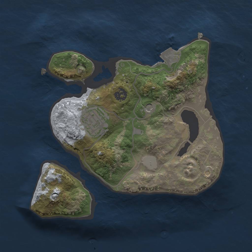 Rust Map: Procedural Map, Size: 2000, Seed: 1253018497, 5 Monuments