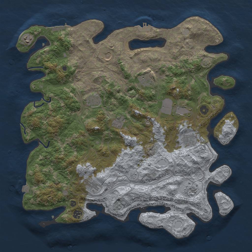 Rust Map: Procedural Map, Size: 4300, Seed: 290220246, 19 Monuments