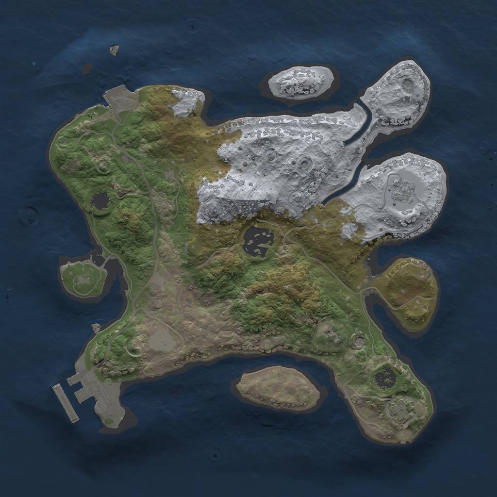 Rust Map: Procedural Map, Size: 2400, Seed: 549632187, 7 Monuments