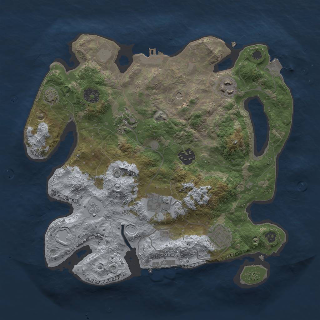 Rust Map: Procedural Map, Size: 3000, Seed: 27493, 13 Monuments