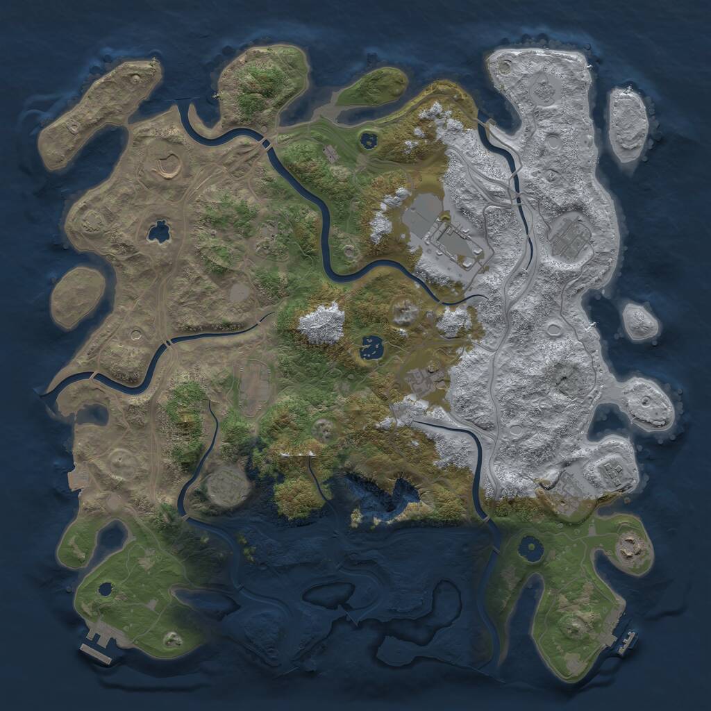 Rust Map: Procedural Map, Size: 4300, Seed: 6916488, 17 Monuments