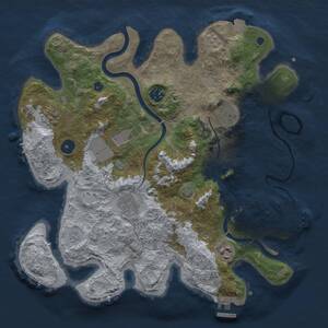 Thumbnail Rust Map: Procedural Map, Size: 3500, Seed: 988612466, 13 Monuments