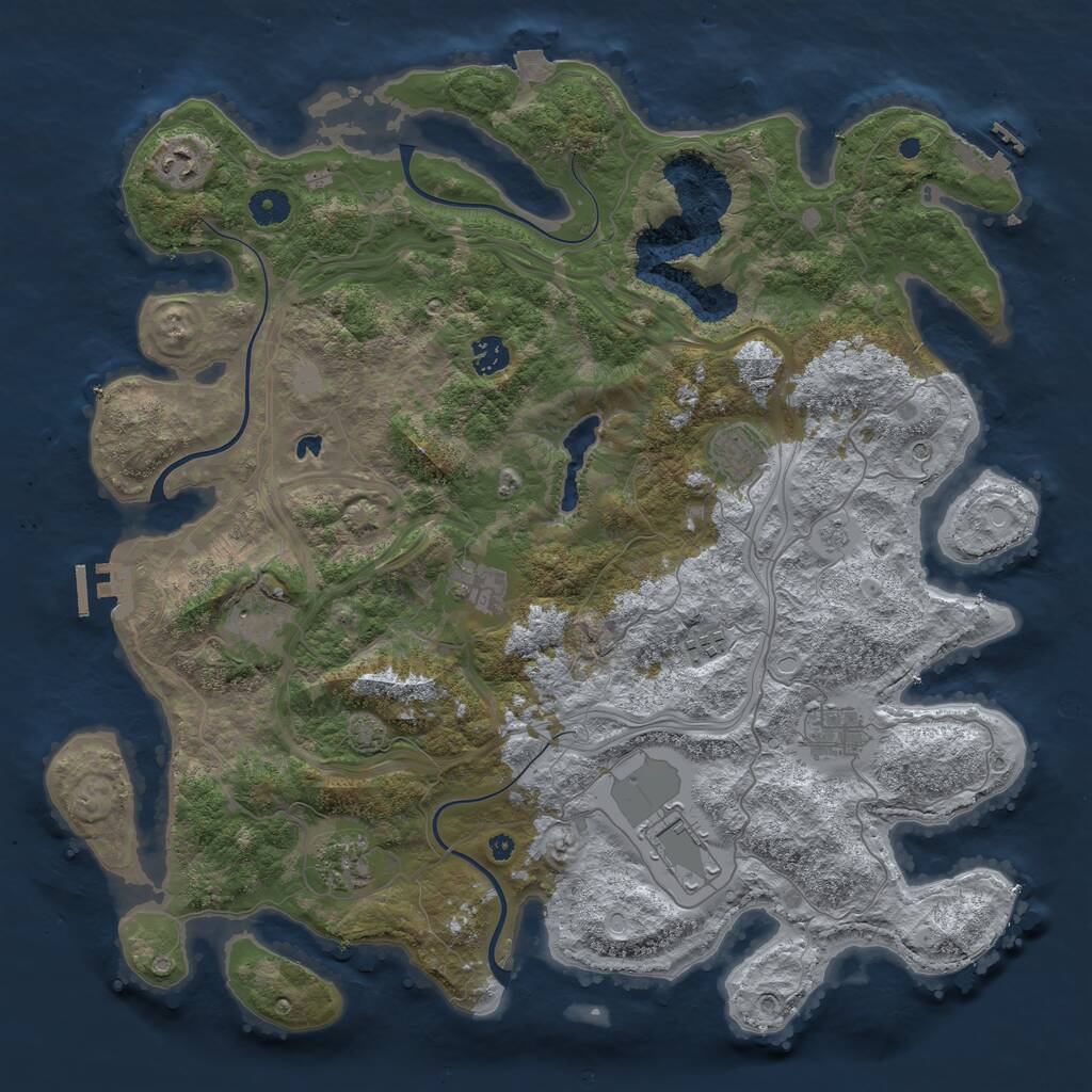 Rust Map: Procedural Map, Size: 4250, Seed: 1843065008, 15 Monuments