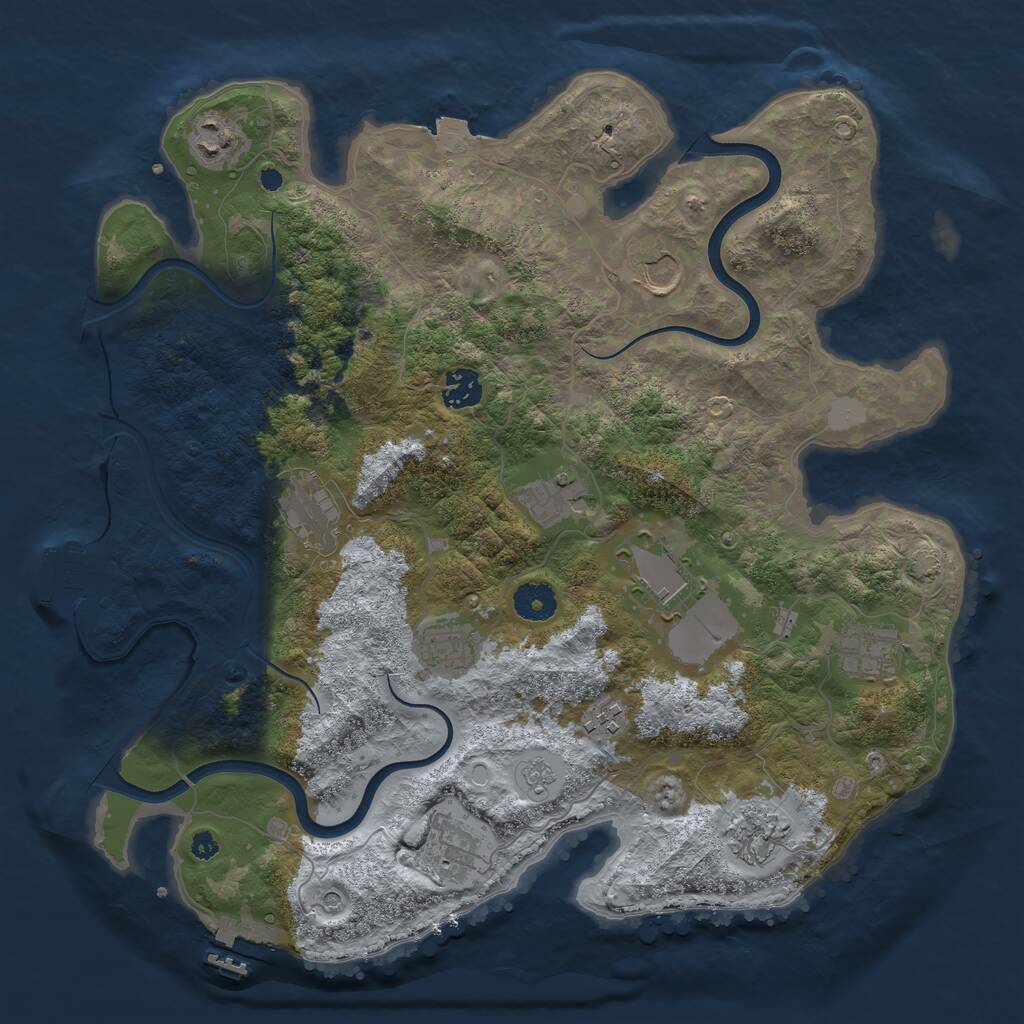 Rust Map: Procedural Map, Size: 3750, Seed: 434784, 17 Monuments