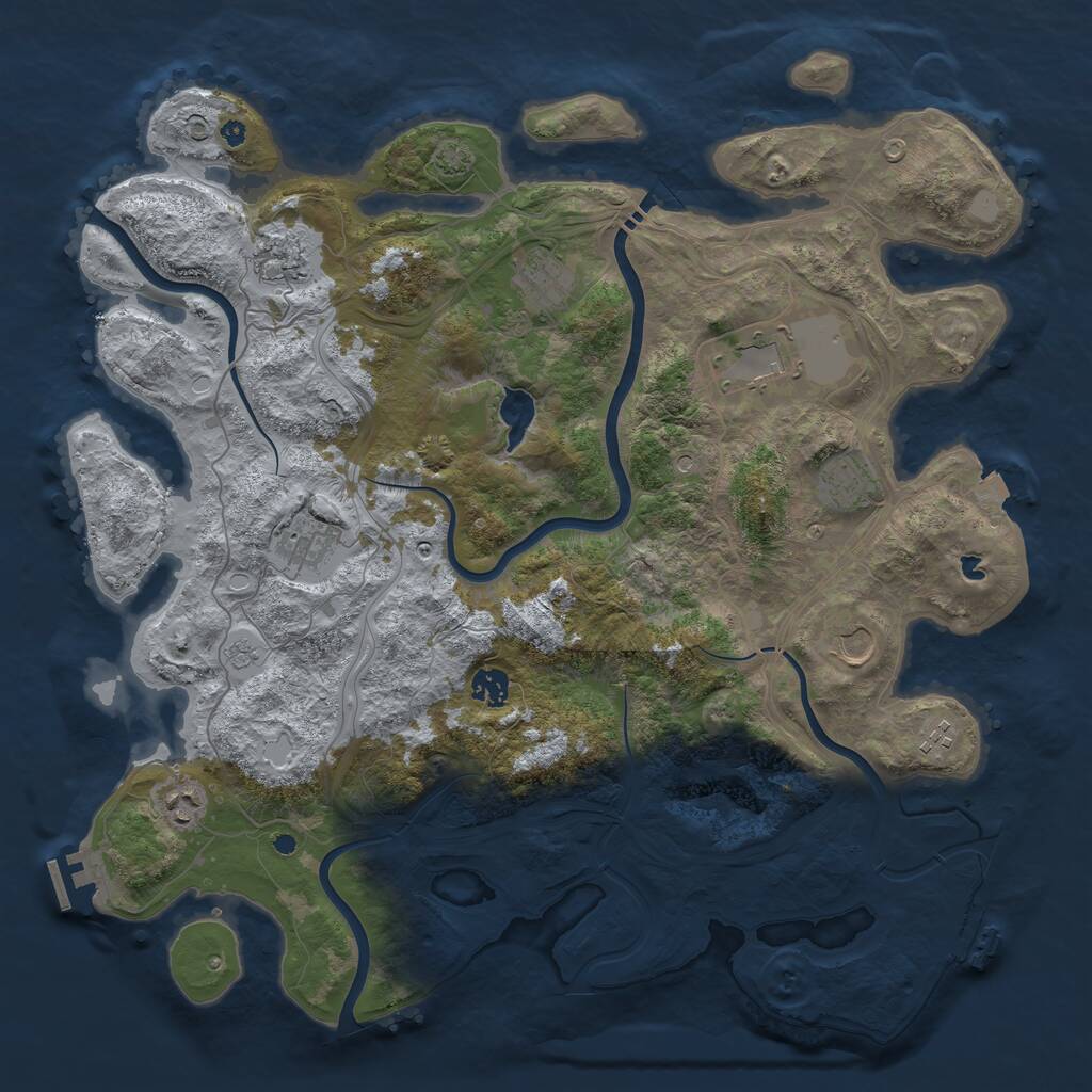 Rust Map: Procedural Map, Size: 4250, Seed: 2671991, 15 Monuments
