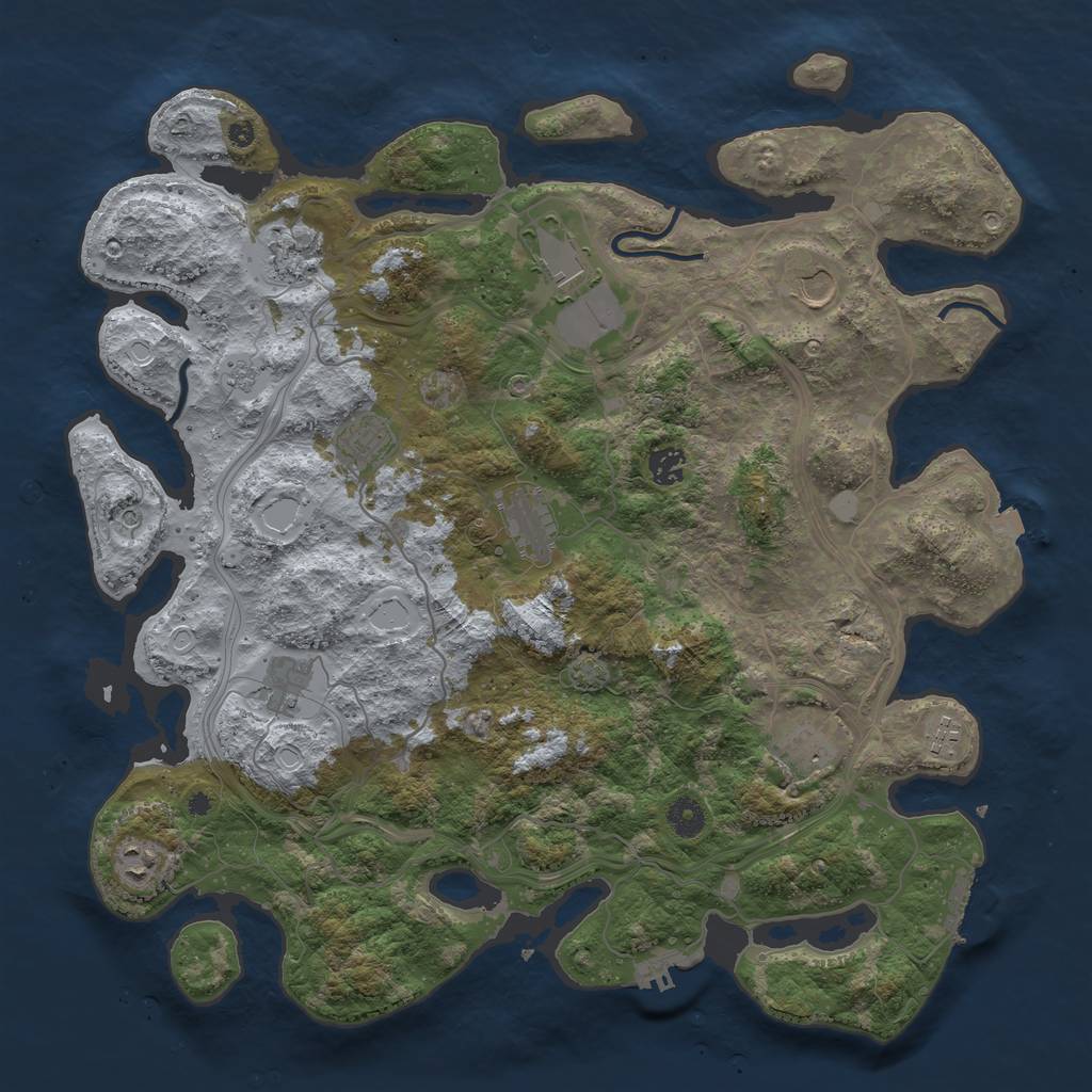 Rust Map: Procedural Map, Size: 4250, Seed: 2671991, 18 Monuments