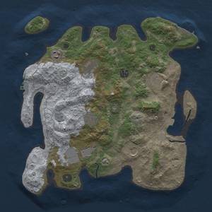 Thumbnail Rust Map: Procedural Map, Size: 3500, Seed: 387530489, 16 Monuments