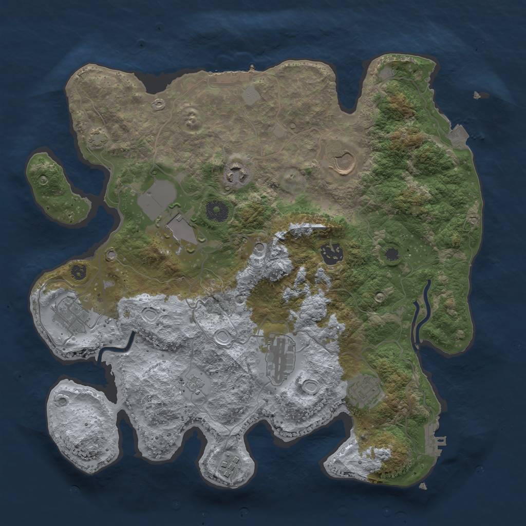 Rust Map: Procedural Map, Size: 3500, Seed: 511280112, 16 Monuments