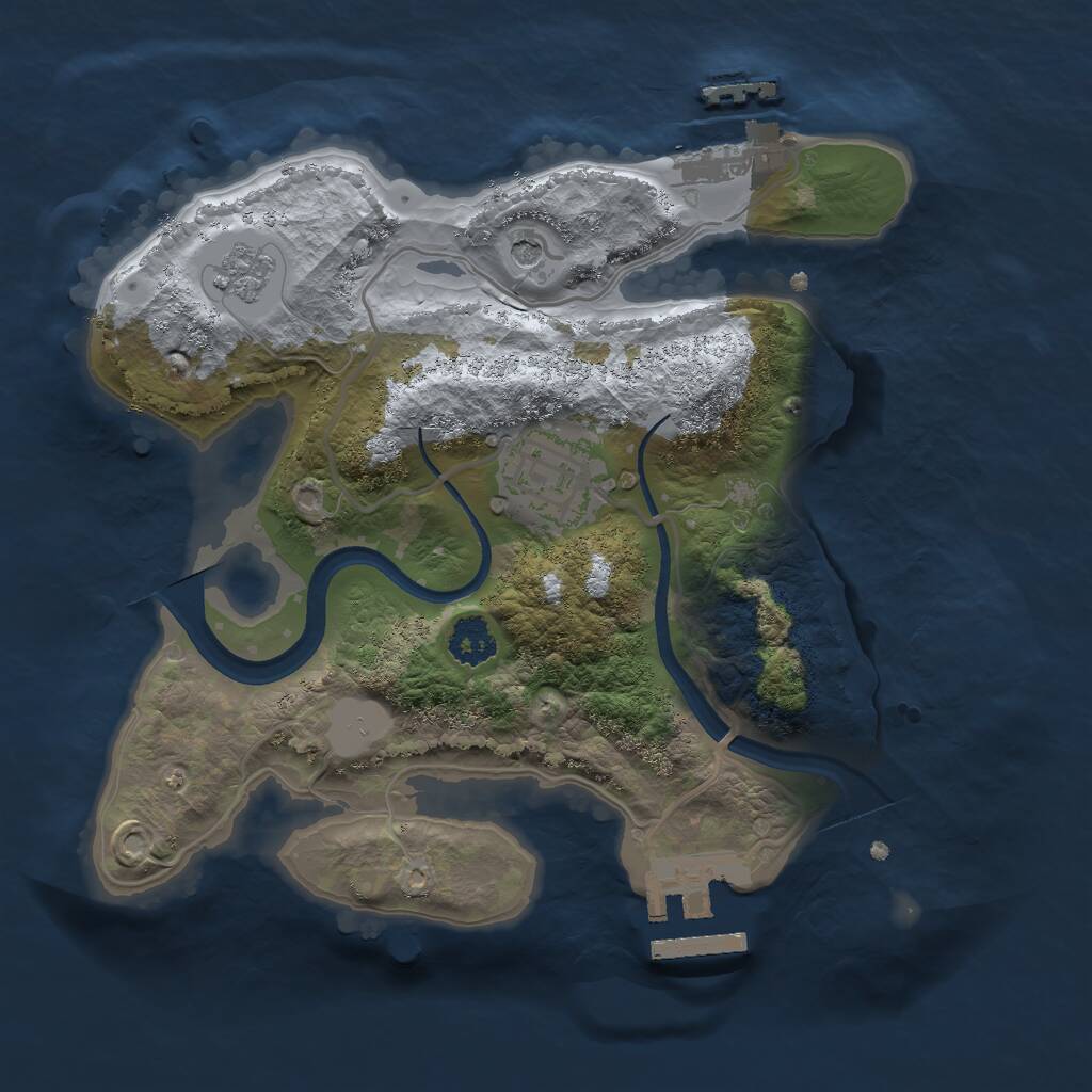Rust Map: Procedural Map, Size: 2299, Seed: 669354795, 6 Monuments