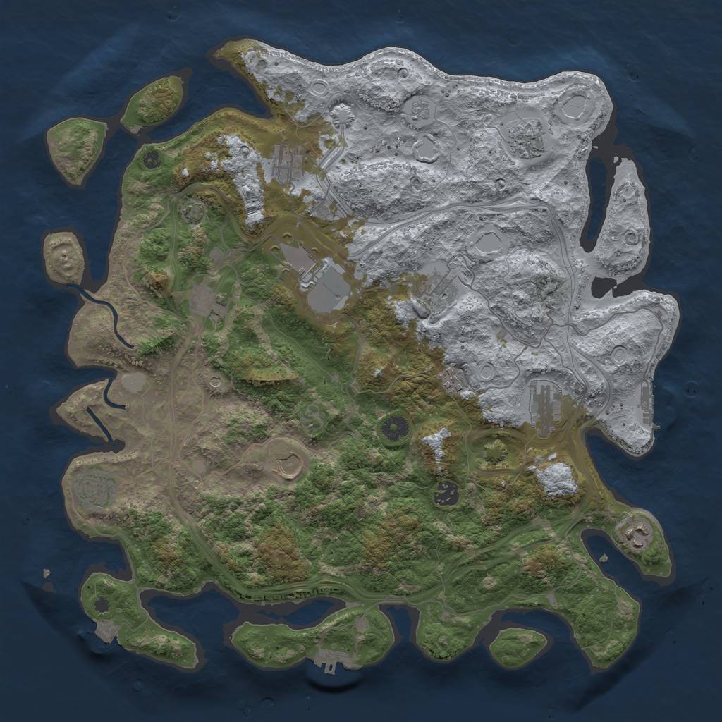 Rust Map: Procedural Map, Size: 4250, Seed: 882053091, 19 Monuments