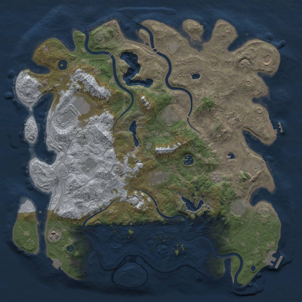 Rust Map: Procedural Map, Size: 4500, Seed: 883213126, 17 Monuments