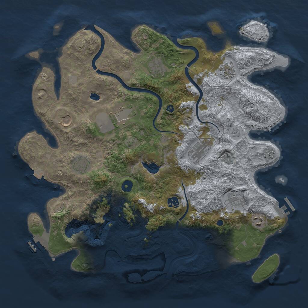 Rust Map: Procedural Map, Size: 4000, Seed: 1785327, 16 Monuments