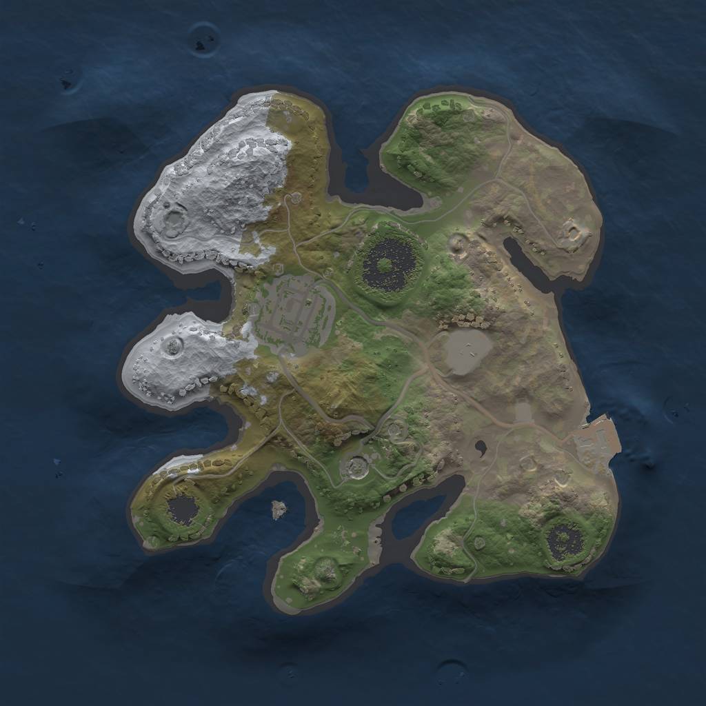 Rust Map: Procedural Map, Size: 2000, Seed: 17186, 5 Monuments