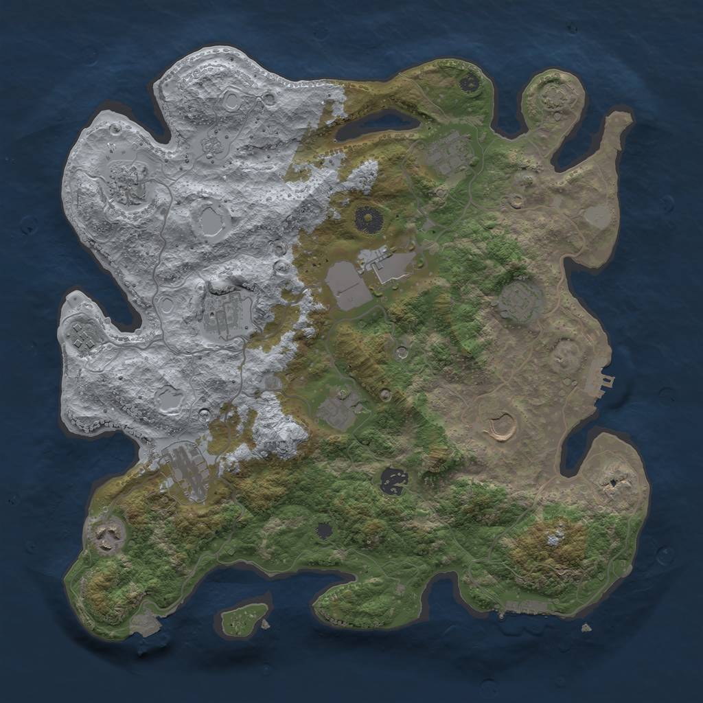 Rust Map: Procedural Map, Size: 3750, Seed: 1711894924, 19 Monuments