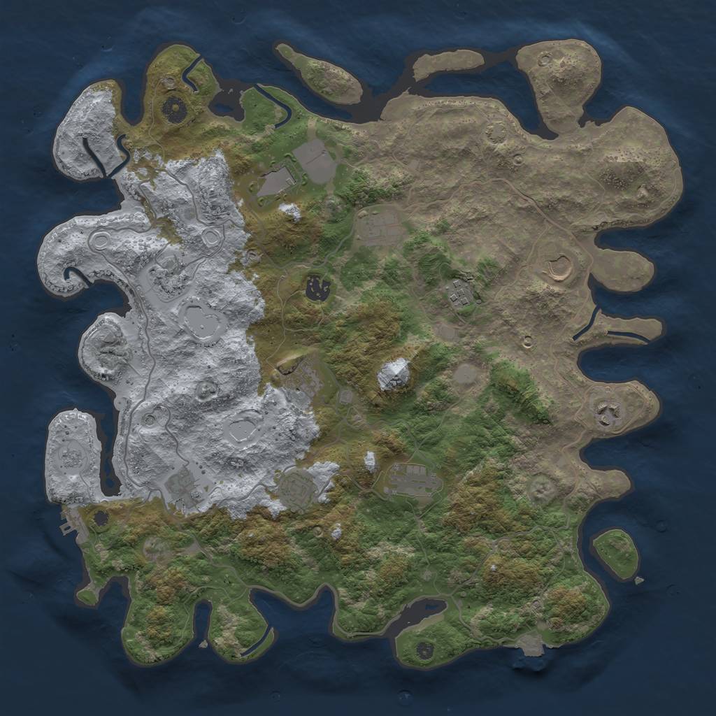 Rust Map: Procedural Map, Size: 4200, Seed: 1475365243, 18 Monuments