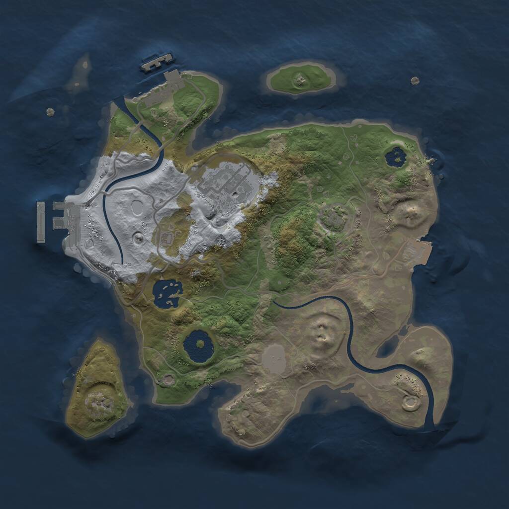 Rust Map: Procedural Map, Size: 2500, Seed: 1506558886, 6 Monuments