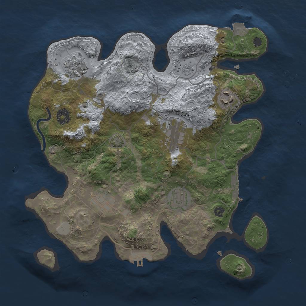 Rust Map: Procedural Map, Size: 3000, Seed: 623133264, 12 Monuments