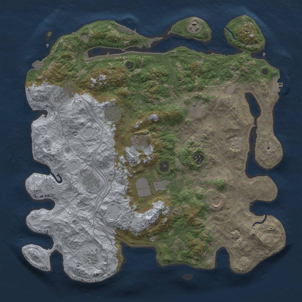 Rust Map: Procedural Map, Size: 4250, Seed: 677481183, 19 Monuments