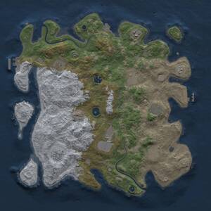 Thumbnail Rust Map: Procedural Map, Size: 3900, Seed: 27621491, 14 Monuments