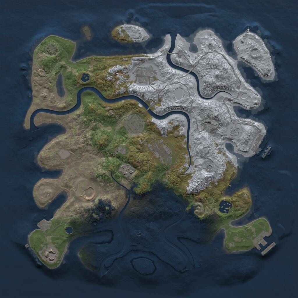 Rust Map: Procedural Map, Size: 3500, Seed: 209748898, 13 Monuments