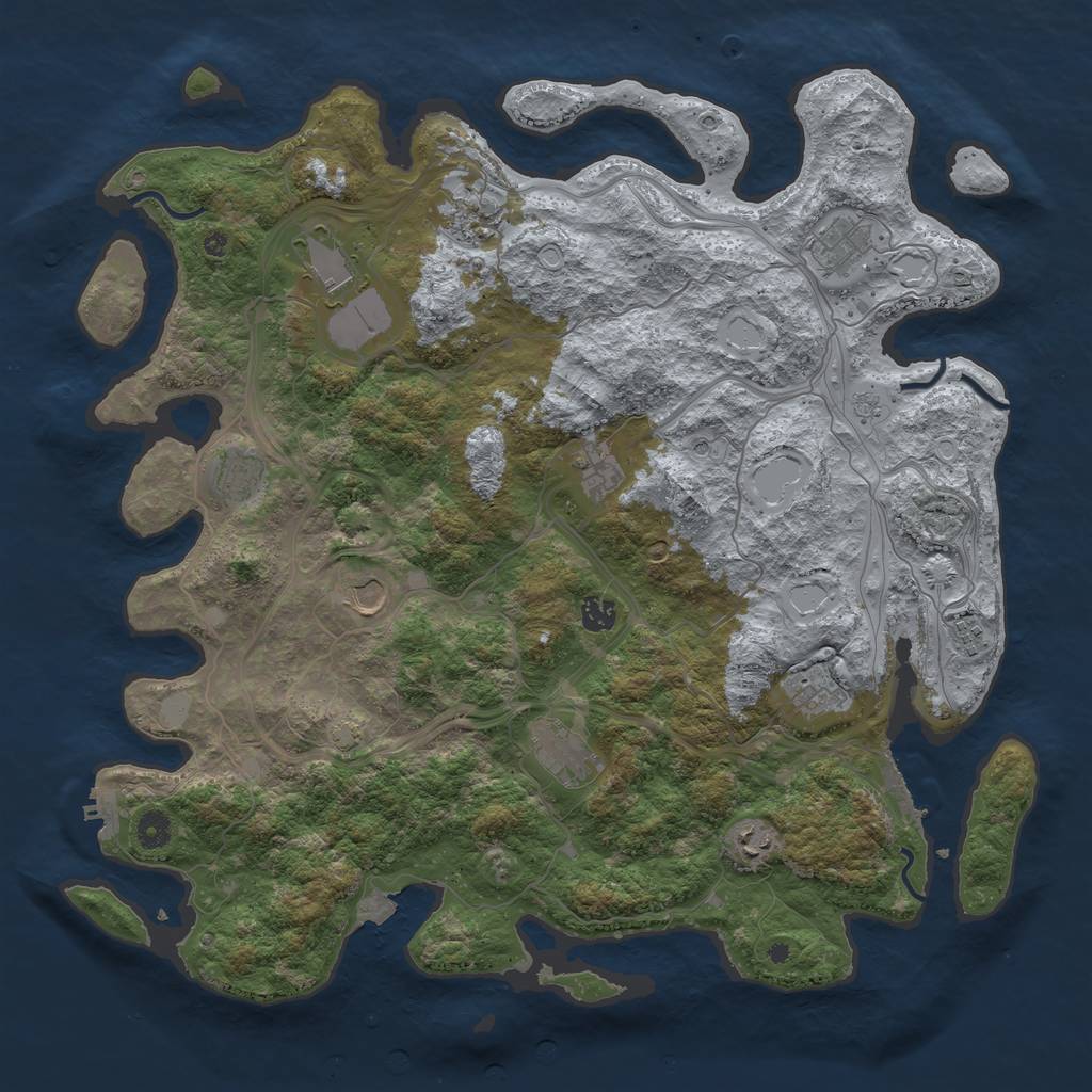 Rust Map: Procedural Map, Size: 4500, Seed: 7241234, 19 Monuments