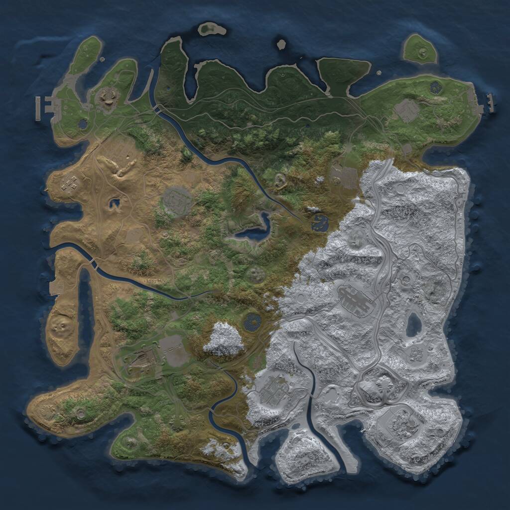 Rust Map: Procedural Map, Size: 4250, Seed: 52093146, 18 Monuments