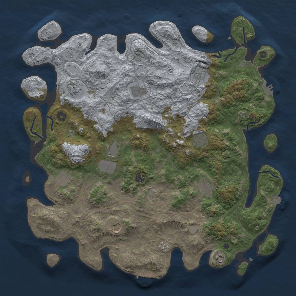 Rust Map: Procedural Map, Size: 4500, Seed: 454554052, 19 Monuments