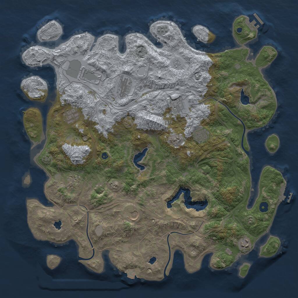 Rust Map: Procedural Map, Size: 4500, Seed: 454554052, 15 Monuments